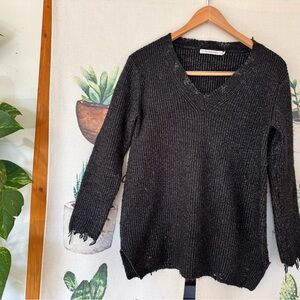 Black V-Neck Women's Sweater